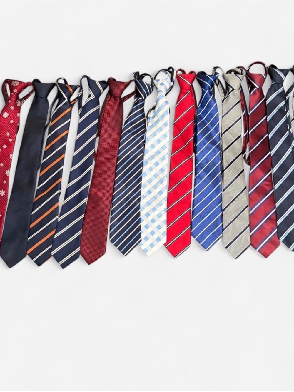 Lot of 13 Men’s Zipper Ties Assorted Colors and Designs